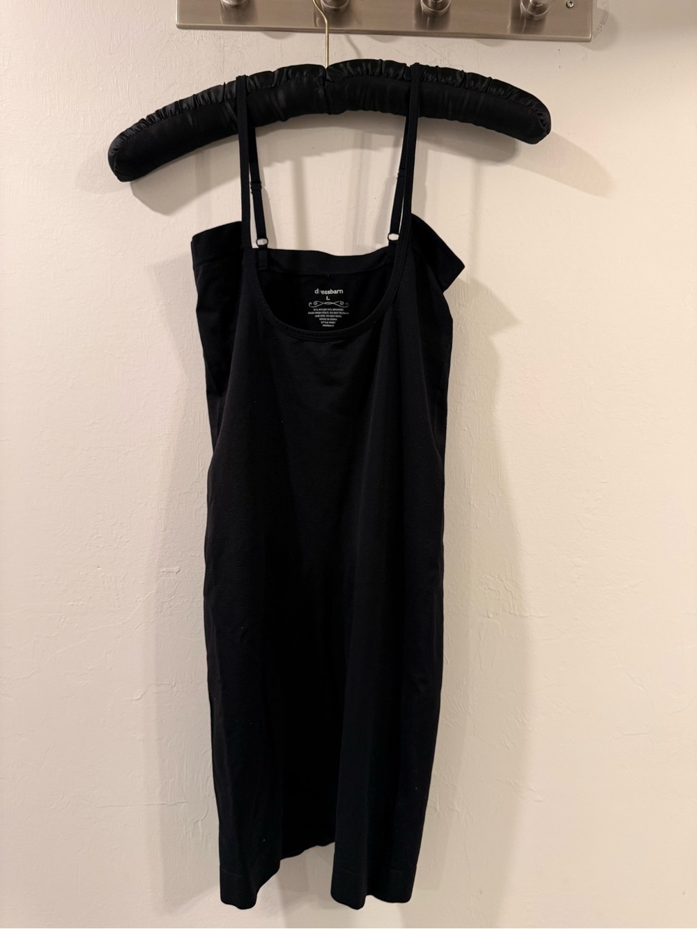 dressbarn Black Midi Slip Body Shaper with Adjustable Straps